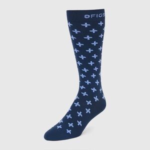 FIGS New Cross Compression Socks Large Navy Blue 100% AWESOME NWOT